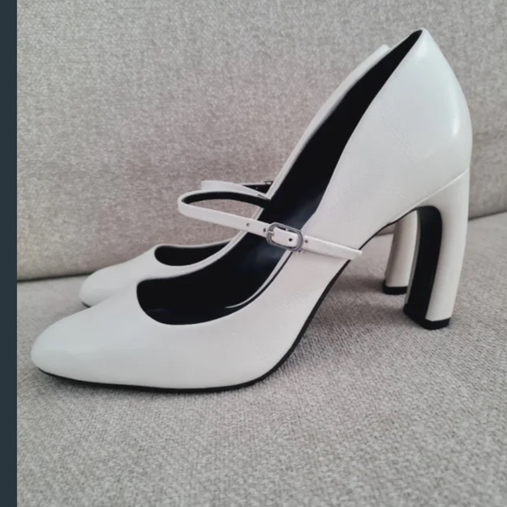 Zara White Mary Jane Heels